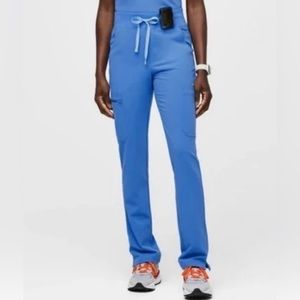 Figs High Waisted Yola 2.0 Pant | Capri Blue | Petite Small
